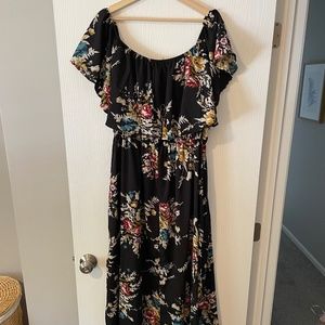 Off-The-Shoulder Floral Maxi Dress | Size 3X